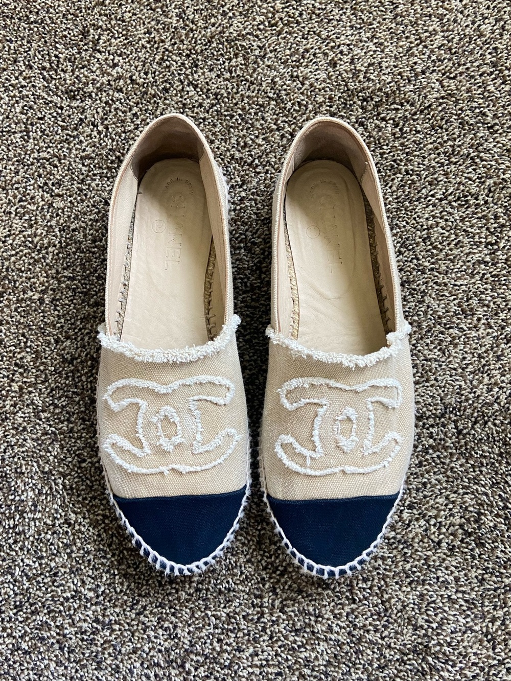 CHANEL Beige Canvas Espadrilles 41